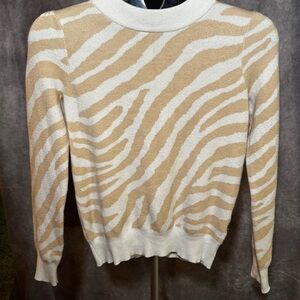 Sugarlips Zebra Pattern Sweater - Cream and White